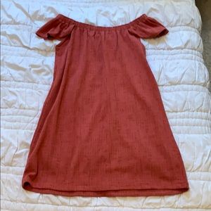 Madewell Burnt Orange Off the Shoulder Dress